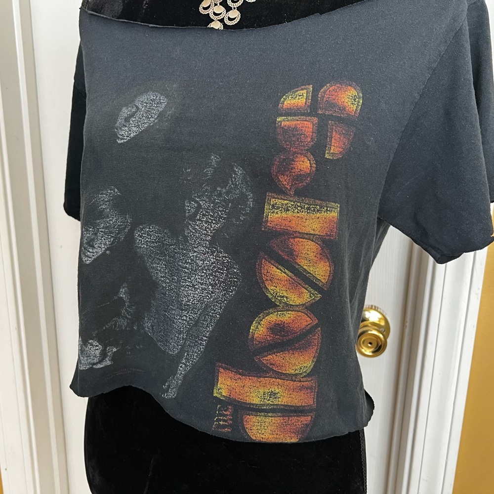 Black 'The Doors' boxy Crop Tee
